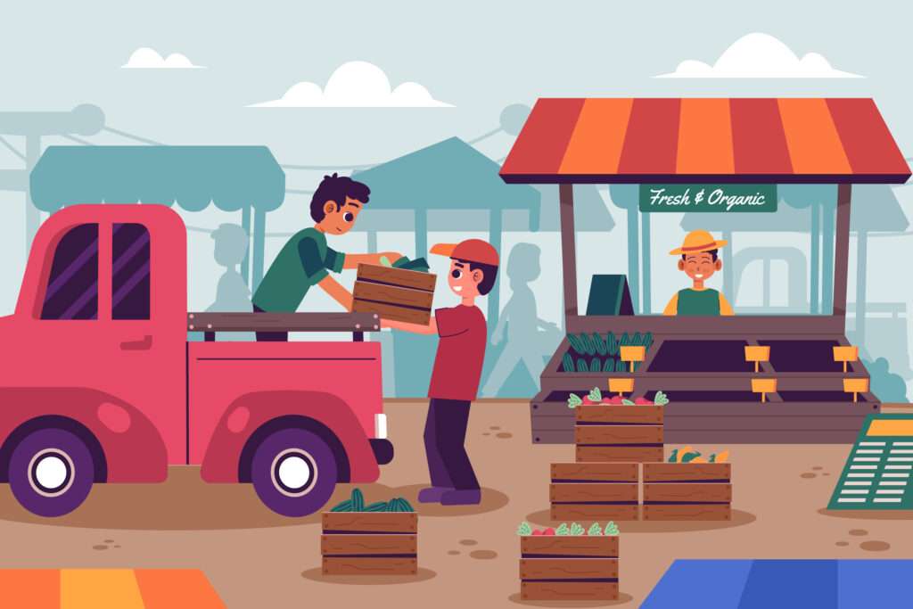 Farmers selling fresh produce in local market – AspaGrow