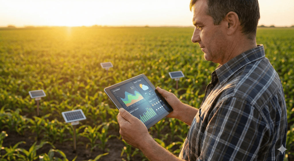 Smart Irrigation Solutions system watering crops using modern technology