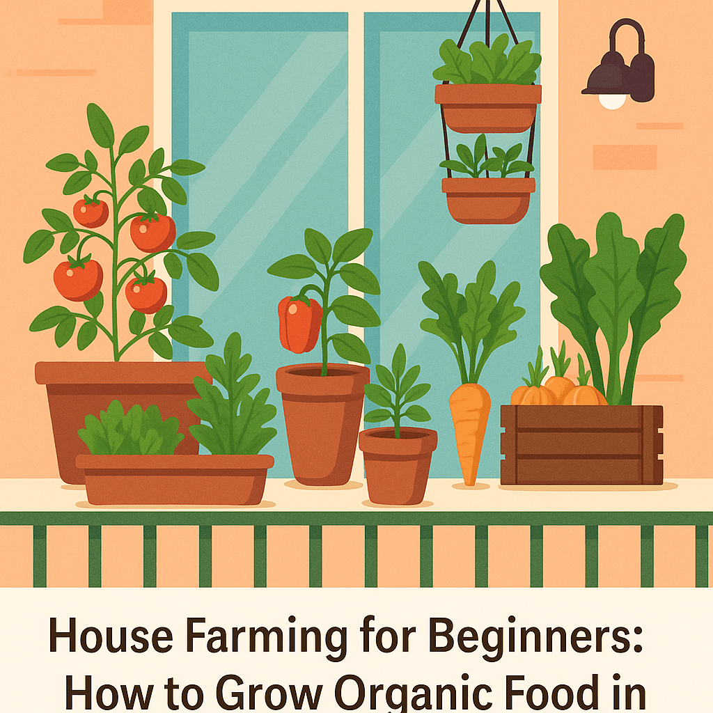 Balcony house farming setup with fresh organic vegetables and smart irrigation by Aspagrow