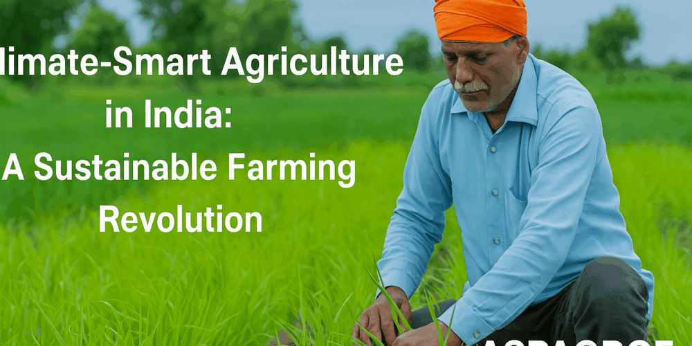 Indian farmer using smart irrigation and sustainable farming tools under Aspagroe’s Climate-Smart Agriculture program.