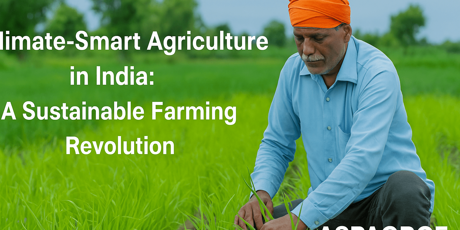 Indian farmer using smart irrigation and sustainable farming tools under Aspagroe’s Climate-Smart Agriculture program.