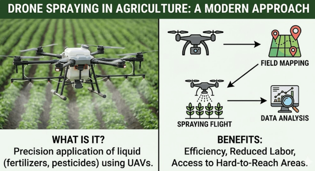 Drone Spraying in Agriculture for Smart Farming