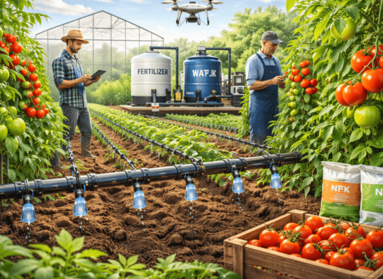 Smart tomato farming with drip irrigation system