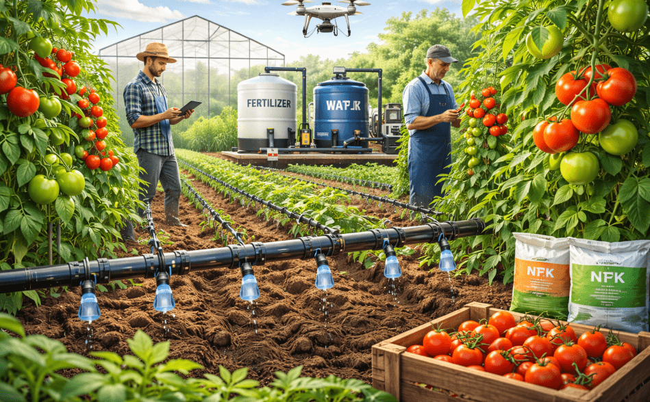 Smart tomato farming with drip irrigation system