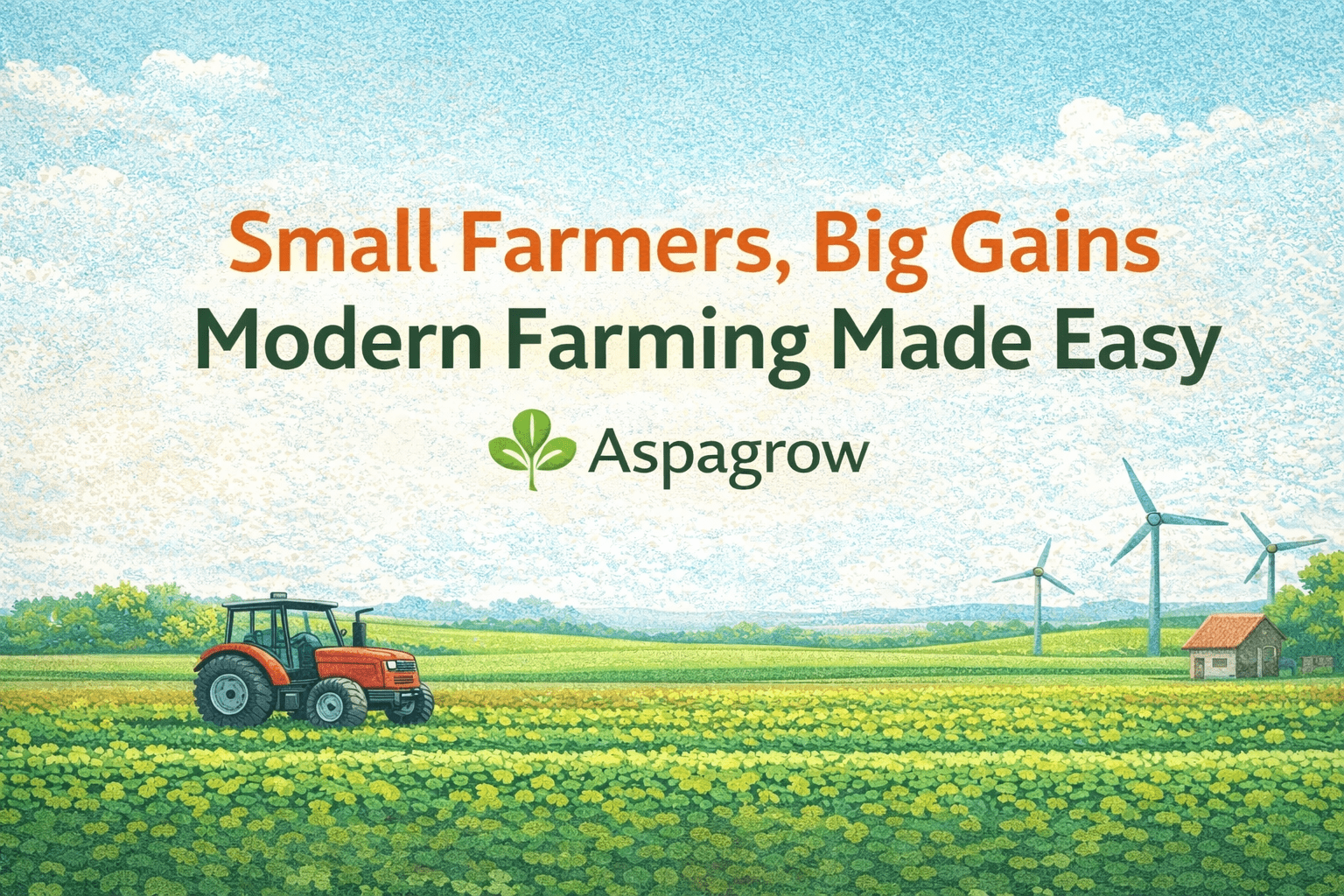 Small farmers using modern farming technology for higher crop yield and sustainable agriculture